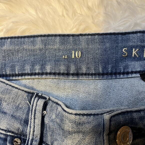 WHBM WHITE HOUSE BLACK MARKET SKINNY JEANS WOMEN'S SIZE 10 SHORT PALM LEAVES - Picture 3 of 4